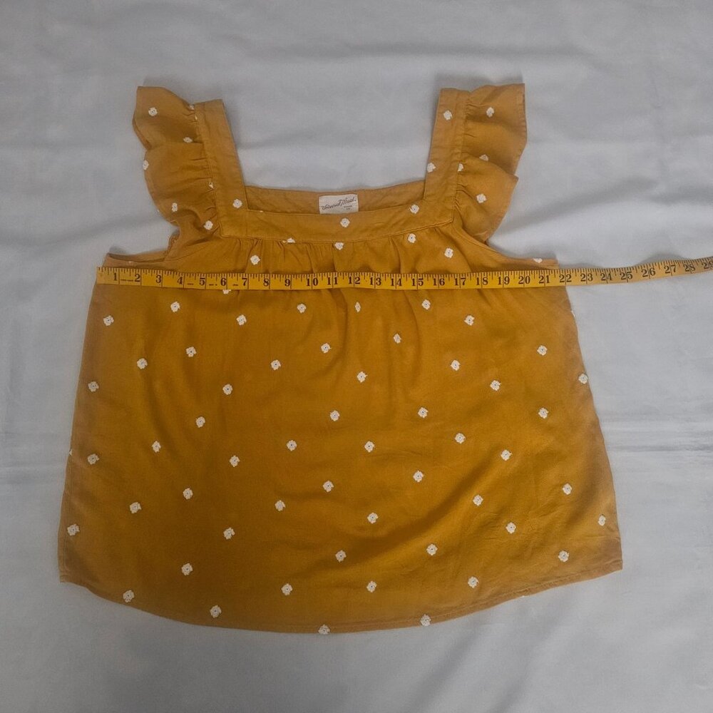 Universal Thread Mustard Yellow Polka Dot Ruffle Sleeveless Tank Top Women's XL‎ - Picture 8 of 9